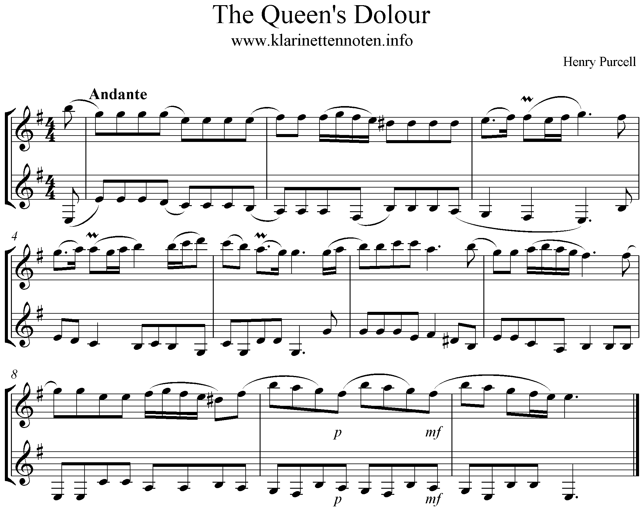 The Queen's Dolour , Purcell